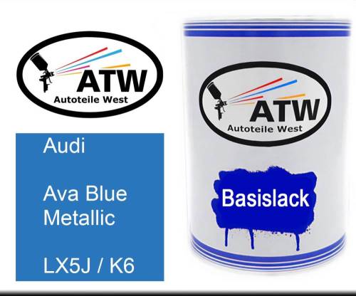 Audi, Ava Blue Metallic, LX5J / K6: 500ml Lackdose, von ATW Autoteile West.